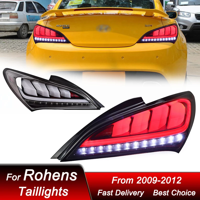 Car Tail Lights For Hyundai Rohens Coupe 2009-2012 new style full LED Dynamic Turn Signal Light Tail Lamp Assembly