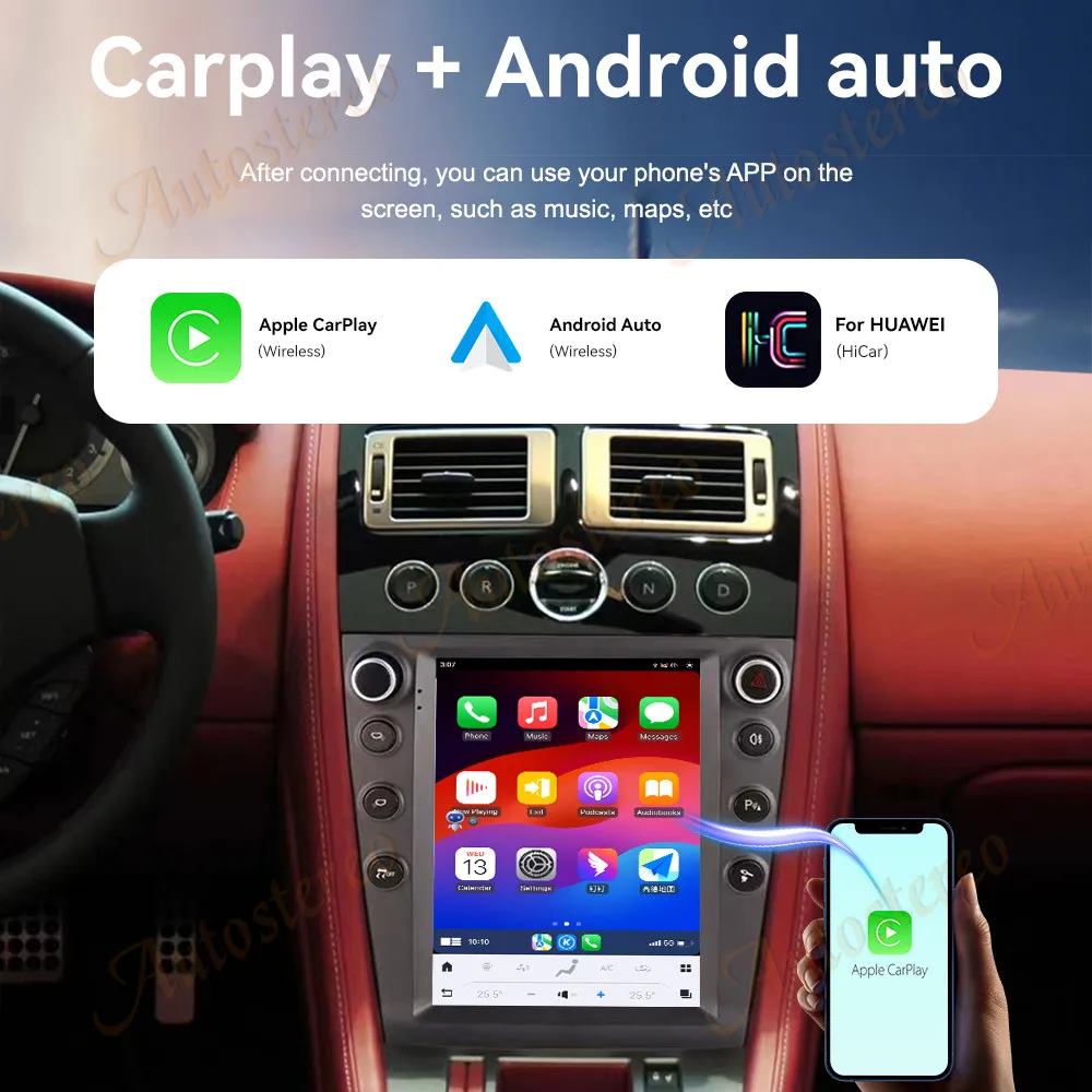 Carplay Android 14 For Aston Martin 2005-2015 Vertical Screen 10.4 