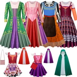 Hocus Pocus 2 Costume Sarah Sanderson Sisters Cosplay Costume Dress Outfits Kids Girls Halloween Carnival