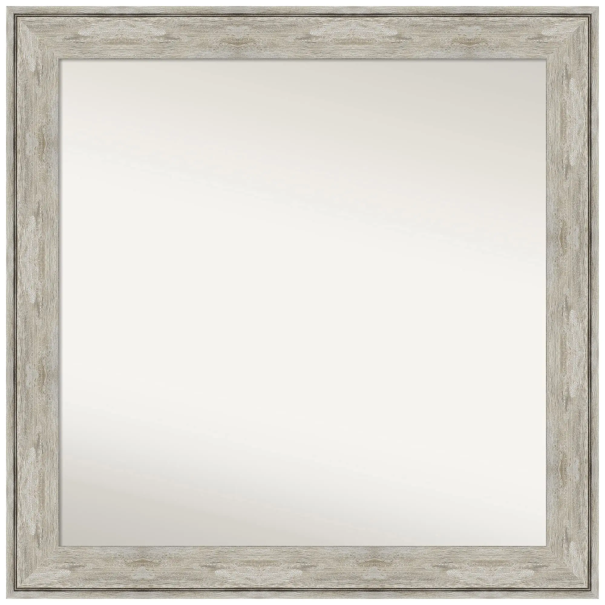 Silver Bathroom Mirror for Over Sink, 31x31 Crackled Metallic Square Mirror, Large Country Rustic Fe, Hangs Horizonally