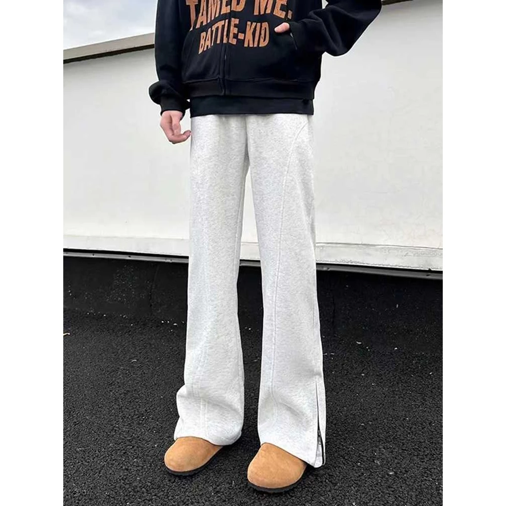 

Мужские спортивные брюки American Sle в стиле ретро на молнии, весна-осень, прямые, с изогнутым низом, свободного кроя, для спорта