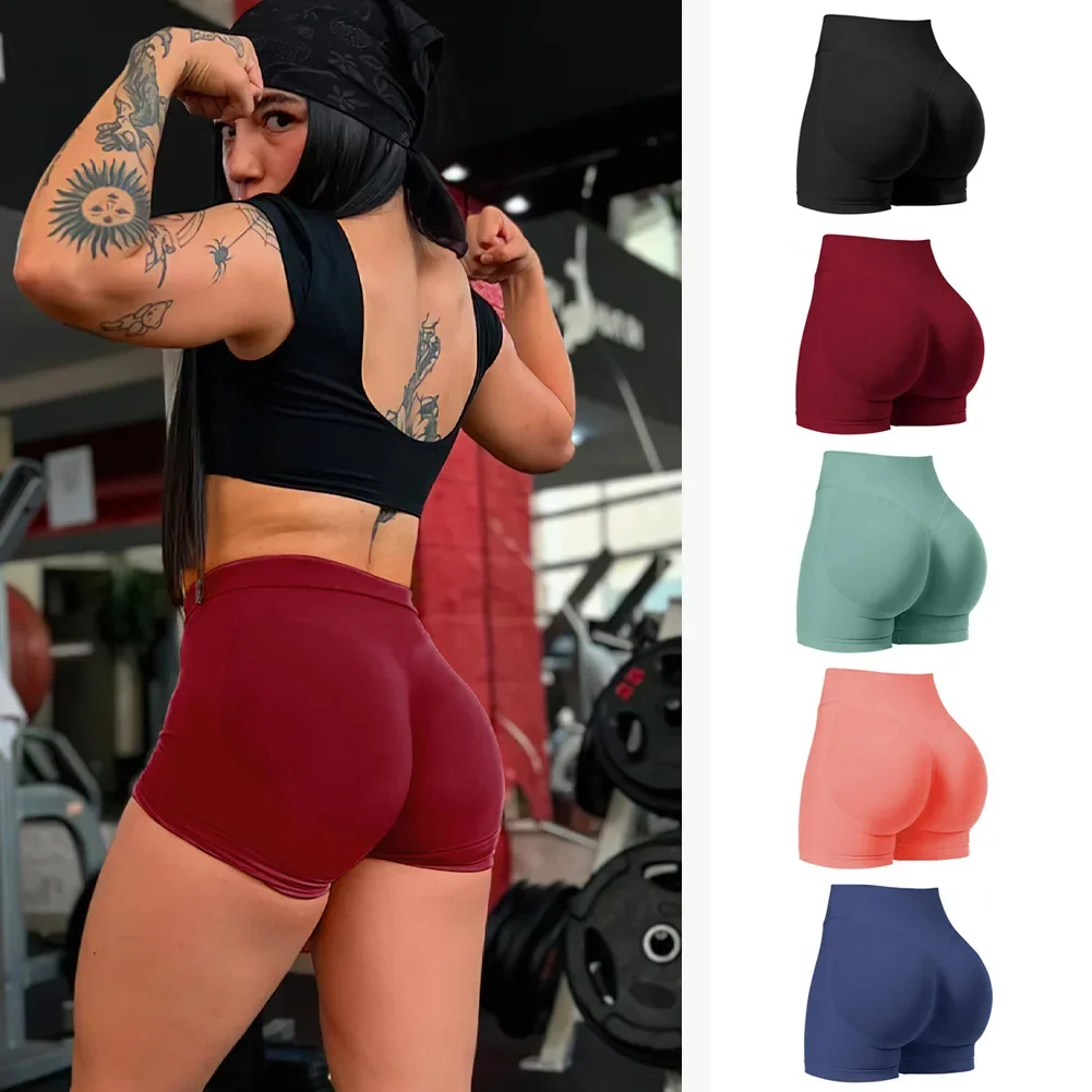 Women Sexy Hip Lifting Shapewear Leggings Tight Yoga Pants Quick Drying Fitness Running Sports Shorts