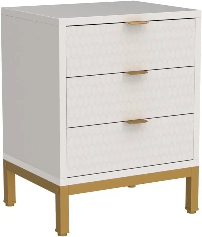 For 3-Drawer Nightstand, 25.8" Tall Modern Bedside Table, Large Side End Table with Storage Drawers for Bedroom