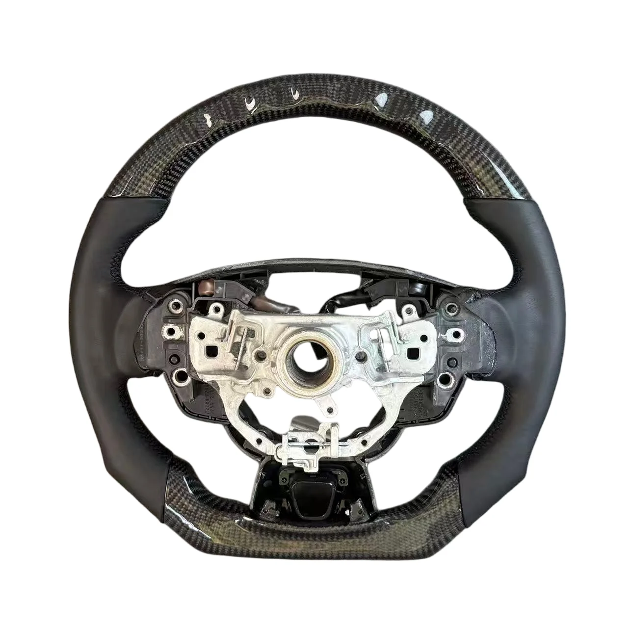 Custom Leather‑Wrapped Forged Carbon Fiber Steering Wheel for Toyota Camry and Highlander 2023‑2026，car accessories