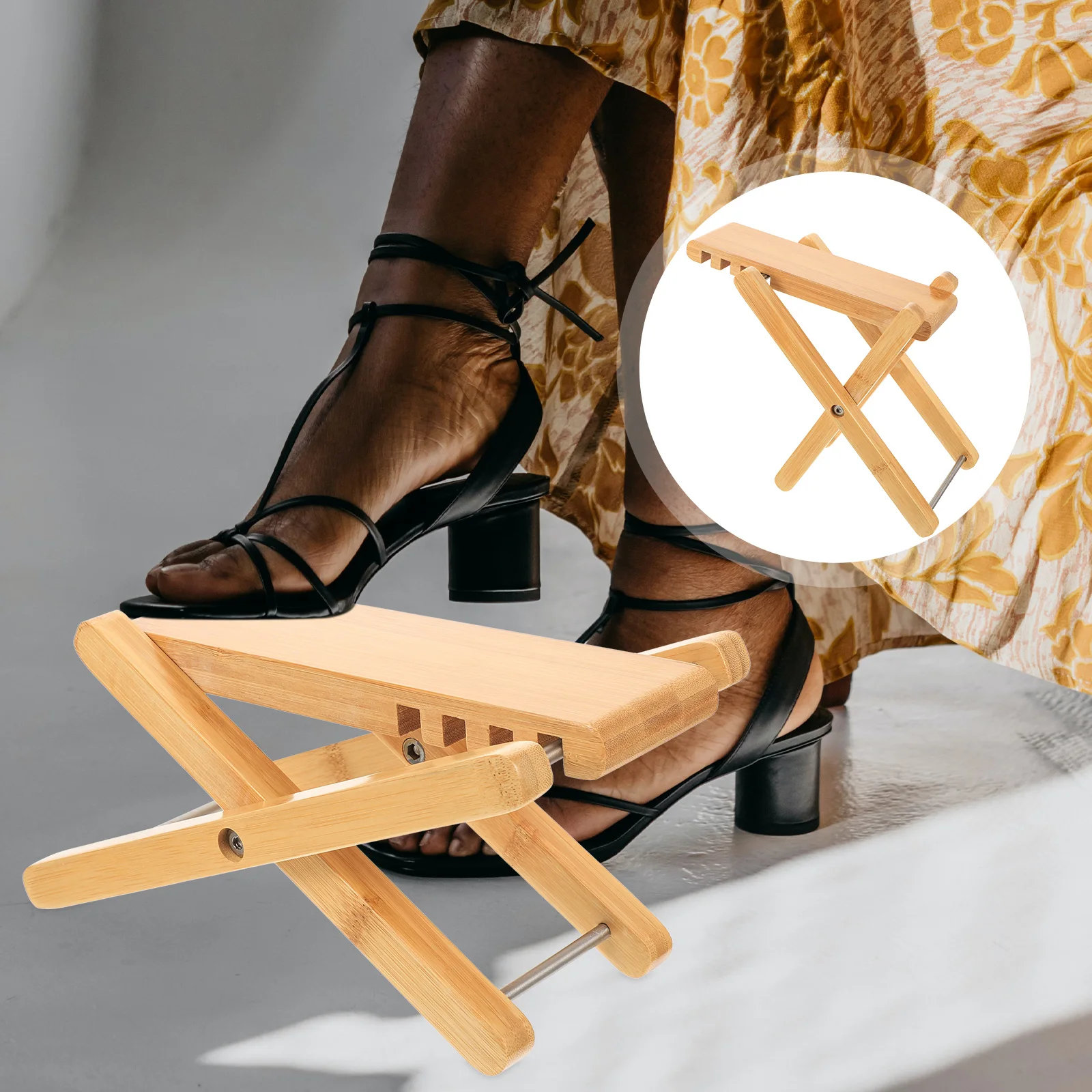 

Footstool Guitar Performance Footboard Rest Portable Leg Support Classical Stable Shelf Bamboo Stand