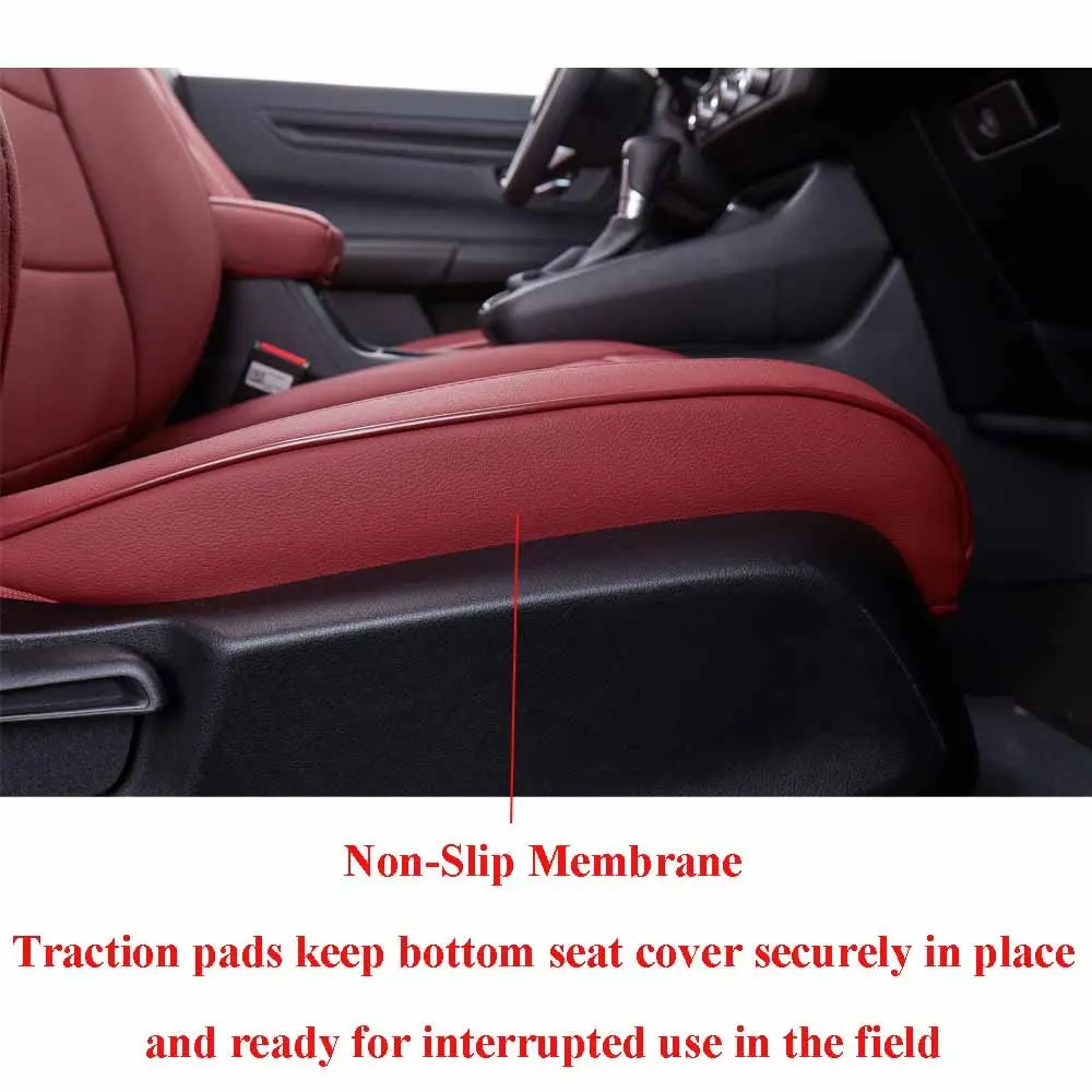 أغطية مقاعد مناسبة مخصصة لهوندا HRV EX-L 2023 2024 2025 2026 غطاء مقعد السيارة للشاحنات SUV ، وسادة مقعد جلدية كاملة (بورجوندي) #2