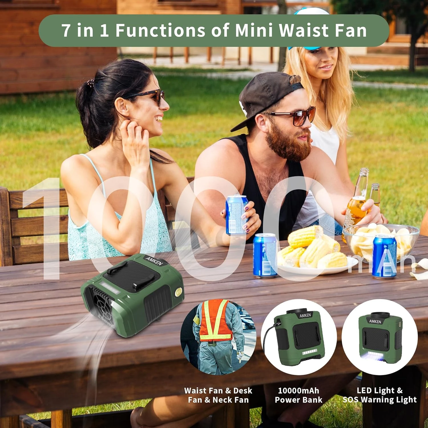 Ultra-Comfortable Portable Neck Fan - Powerful and Innovative Cooling Solution for Fishing, Farming, and Jobsites - High-Speed A