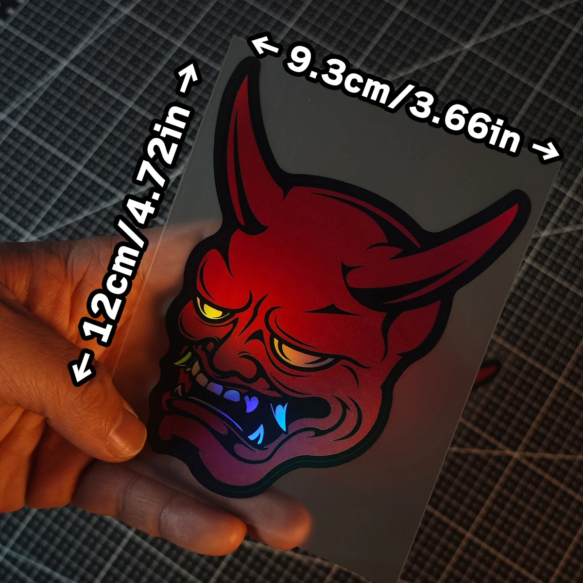 1PC Japanese Prajna Mask Devil Sticker JDM Style Vinyl Decal for Car Motorcycle Laptop Decor