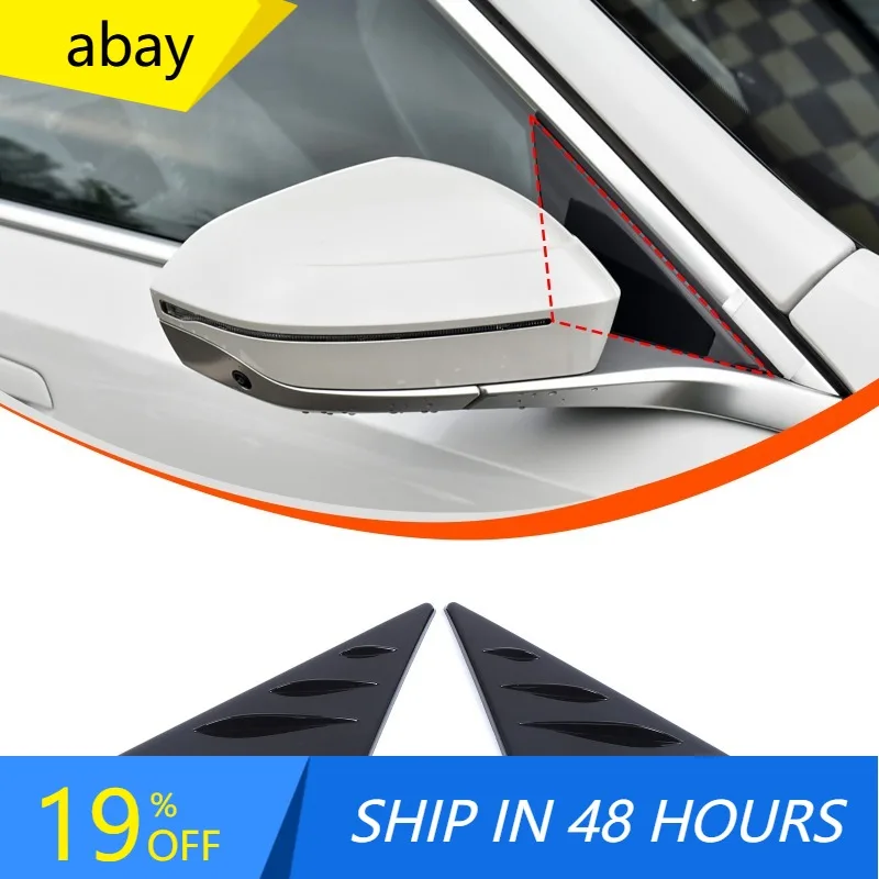 Exterior Mirror Side Triangular Spoiler Trim Sticker for 2024 2025 2026 BMW 5 Series G60 ABS Car Accessories