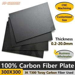 300x300mm Full 3K Carbon Fiber Plate Sheet High Strength Carbon Board Panel Thickness 0.5mm 1.0mm 1.5mm 2mm 2.5mm 3mm 4mm 5mm
