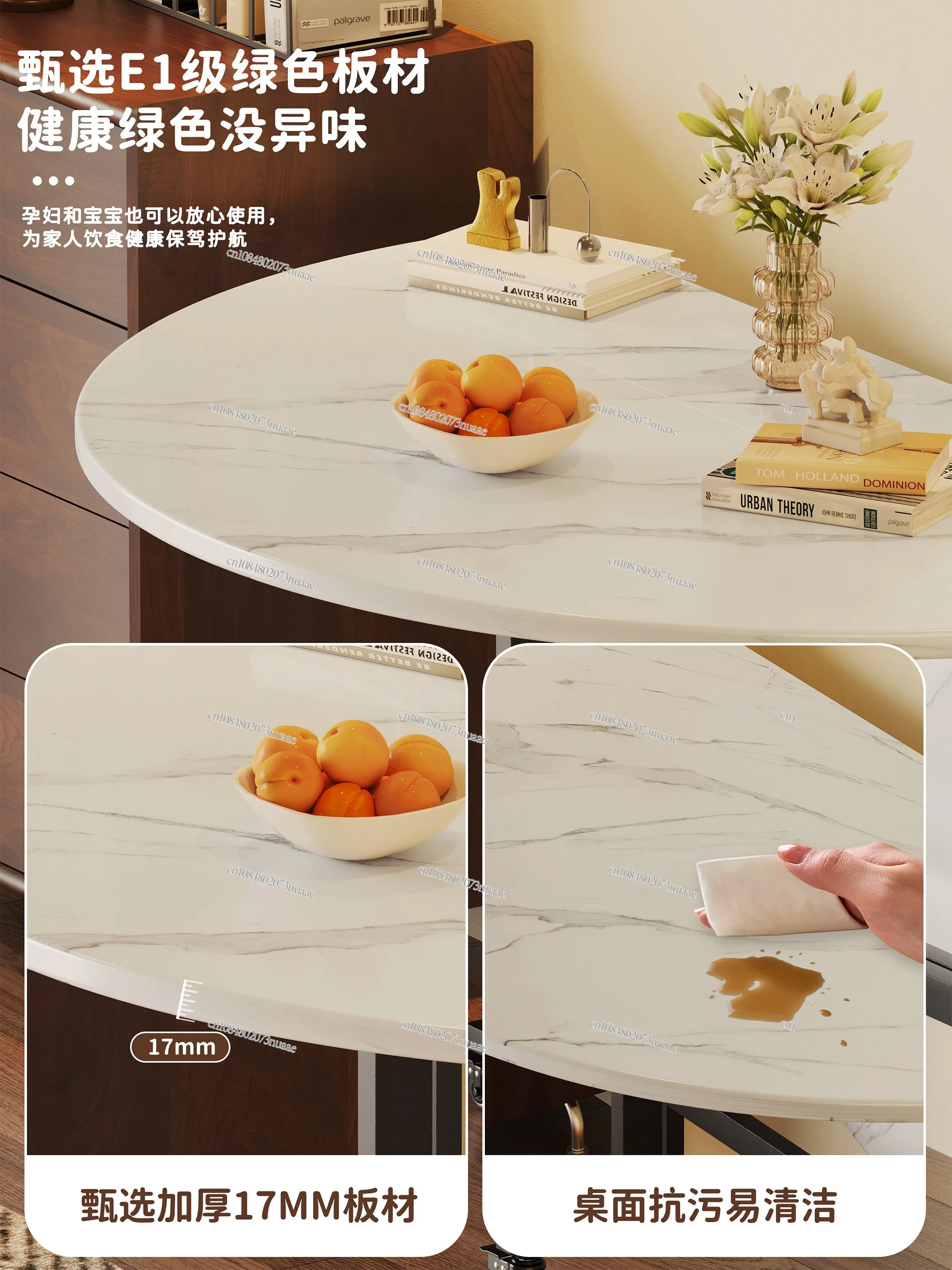 Foldable Table Dining Table Household Small Apartment Round Dining Table Simple Rental Room 10 People