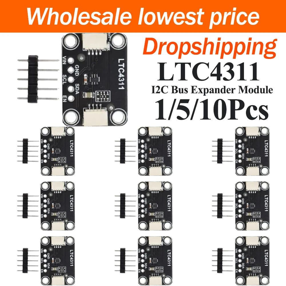 1/5/10Pcs LTC4311 I2C Active Terminator Signal Amplifier Module I2C Bus Extender Board Compatible with STEMMA QT Qwiic Connector
