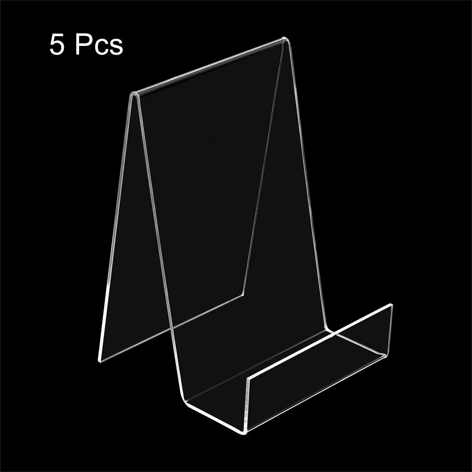 5Pcs 145mm Height Book Stand Clear Acrylic Display Stand Clear Bookshelf Acrylic Level Desktop Book Display Holder for Reading