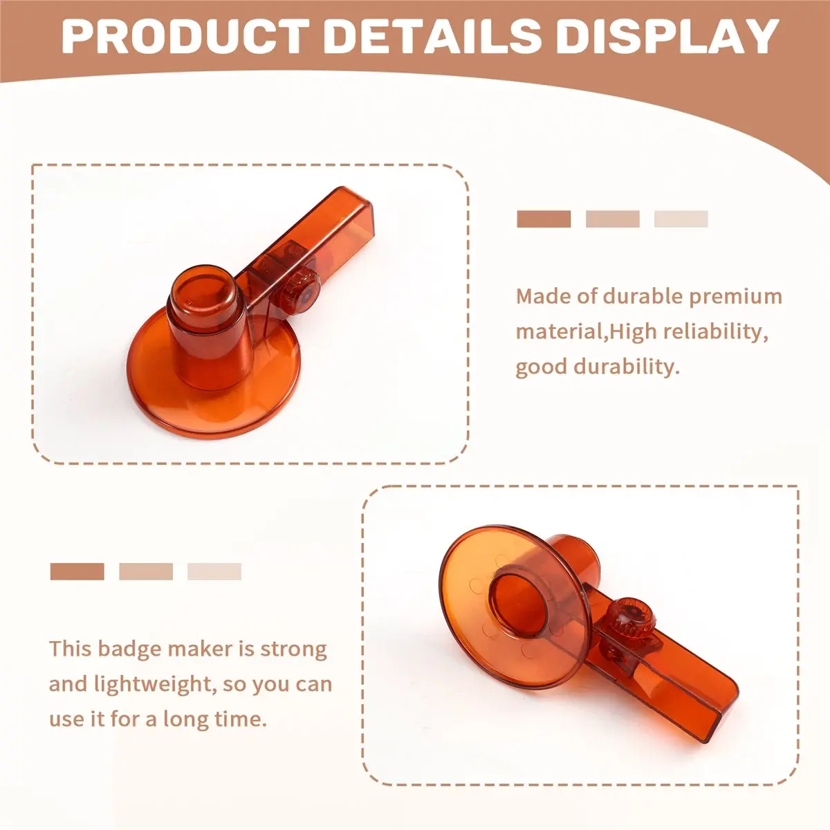 finefine Badge Maker for Kids, DIY Pin Button Badge Maker Machine, Portable Badge Punch Kit with 48 Patterns Badges