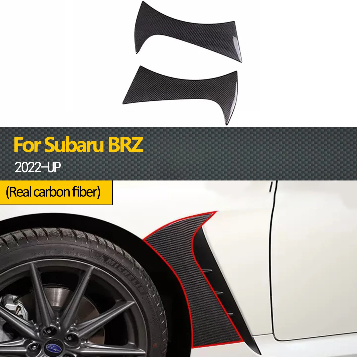 

Applicable to 2022 Subaru BRZ genuine carbon fiber side mudguard trim frame car exterior modification dry carbon