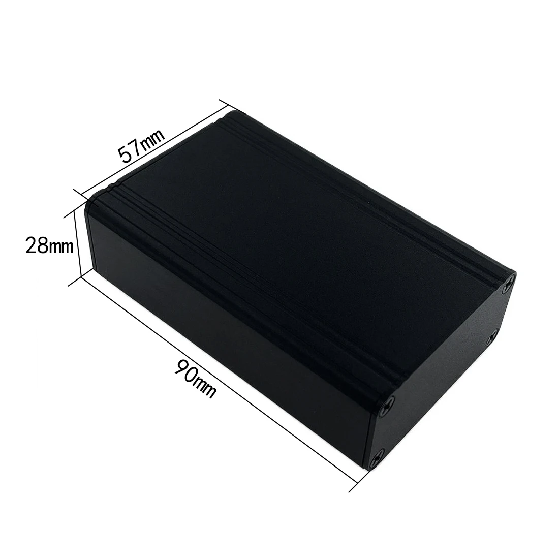 Aluminum Alloy Instrument PCB Shell Electronics Enclosure Project Case Box DIY 57*28*90mm Black