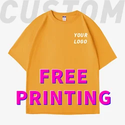 Customized T-shirt Free Logo Image Printing Loose Short Sleeve Top Embroidery Enterprise Team Men's and Women's Cultural Shirt