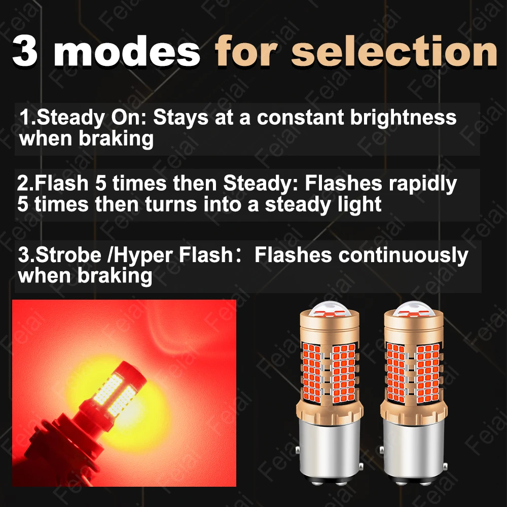 Lampu LED Canbus 1157 BAY15D P21/5W untuk Lampu Rem Belakang Mobil, Lampu Rem Strobo Merah P21 5W 1157 LED, Lampu Rem Berkedip P21/5W