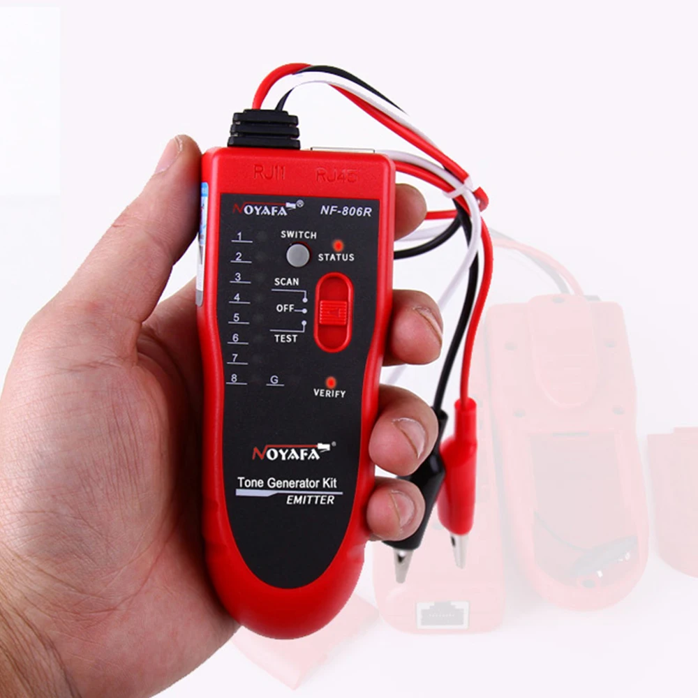 NOYAFA NF-806R Network Cable Tester Ethernet LAN Test Wire Tracer RJ45 RJ11 Line Finder LED Lighting Withstand Voltage