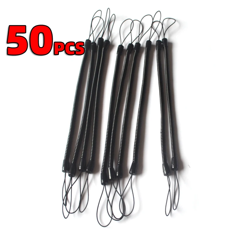 50PCS Stylus spring secure cord mobile phone lanyard plastic spring cords phone strap keycord Spring Rope lanyard Hang string