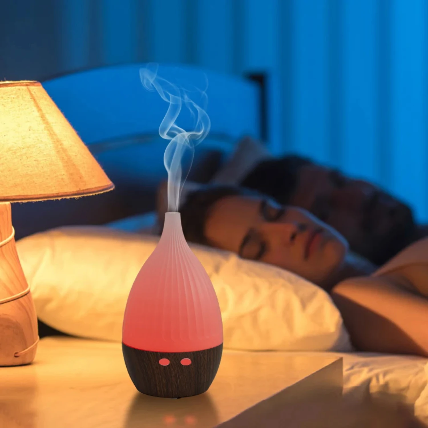 Usb Etherische Olie Aromatherapie Diffuser Luchtbevochtiger Spray Mistmachine Met 7 Rustgevende Kleuren Nachtlampje, Verfrissende Geur P