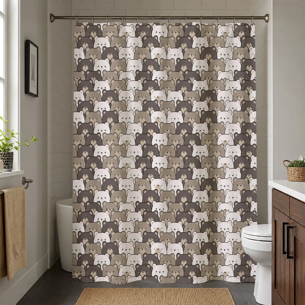 Waterproof Panda Shower Curtain Bathroom Decor Novelty Cute Animal Print Shower Liner Curtain for Kids Nursery Home Accessories
