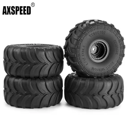 AXSPEED 4pcs Rubber Tire Wheel Rims Tyres Set For 1/24 RC Crawler Car Axial SCX24 TRX4MT FMS FCX24 Upgrade Parts