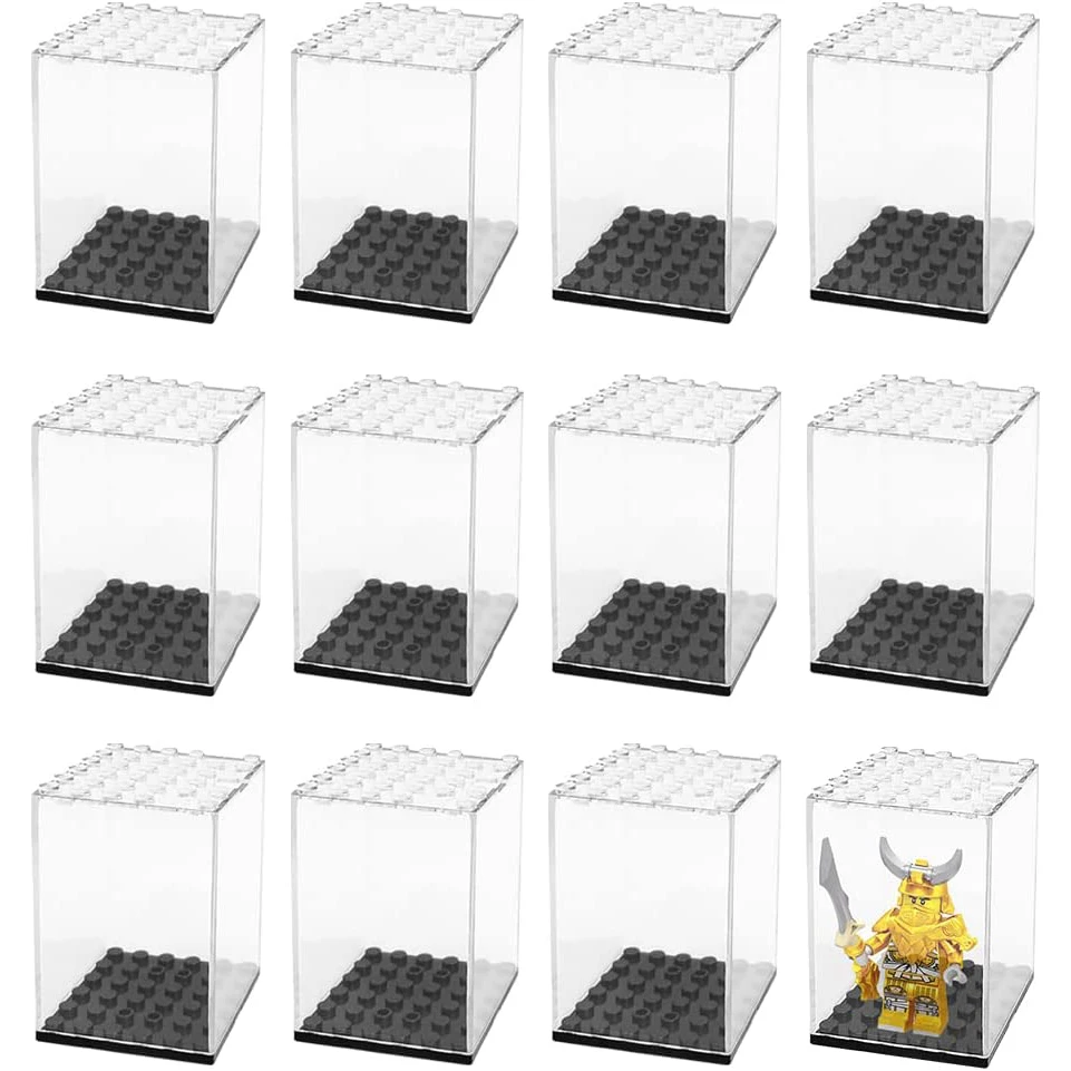 

Acrylic Desktop Dustproof Stackable Building Block Display Box Minifigure Storage Box For Collection Storage Box Organizer