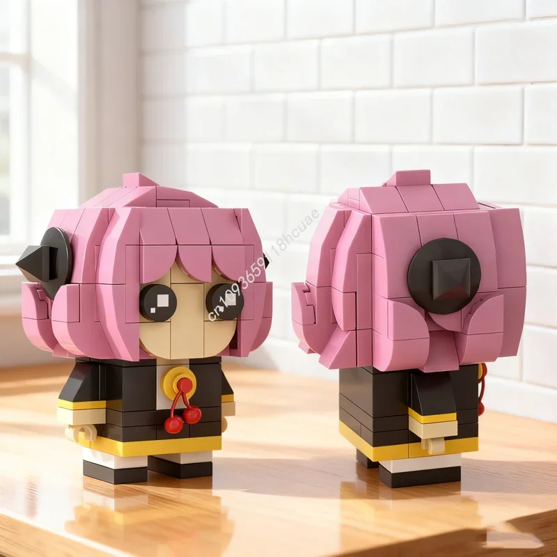 

136pcs MOC Anya Forger SPY X FAMILY Brickheadz Model Christmas Gift Building Blocks Architecture DIY Idea Toy Brick Birthday