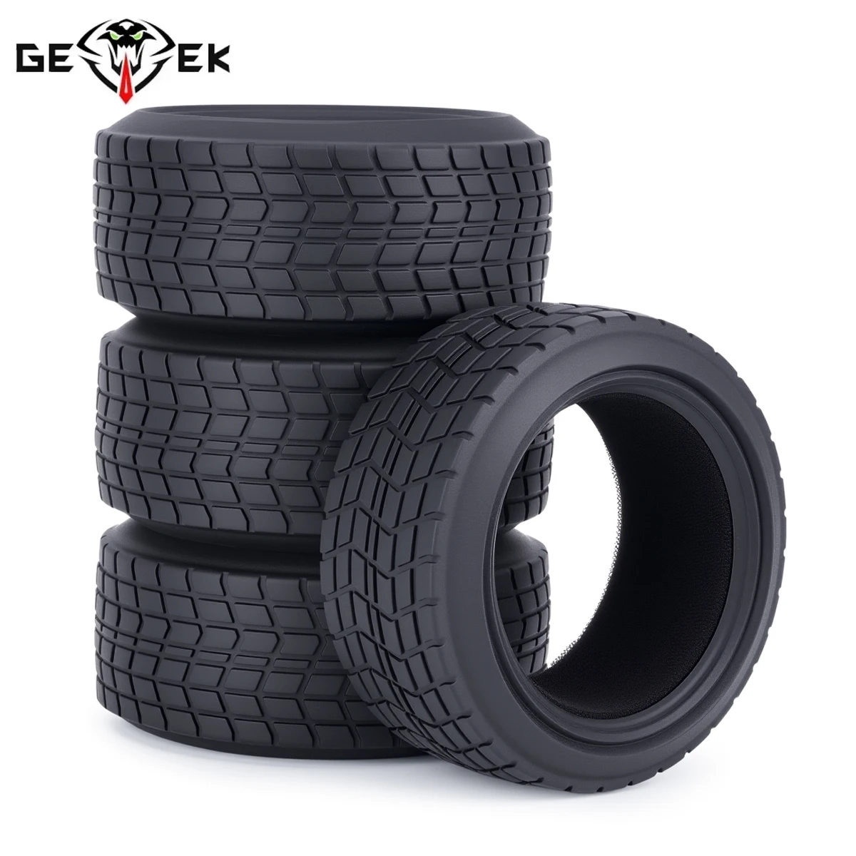 4Pcs 1/10 Scale On-Road Racing Tire High Grip Rubber Tyre 68*25mm Hsp 94123 Hpi Himoto Fw06 Tt01 Abrasion Resistant Racing Car