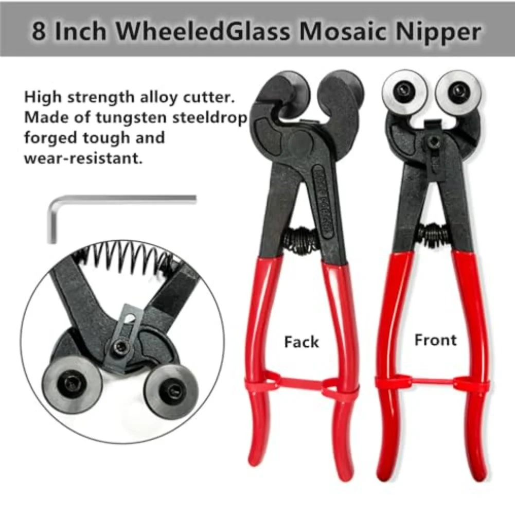 Tile Clamp Pliers with Spring Action and Soft Grip Handle for Smooth Cutting and Shaping of Tiles Marble and Stone