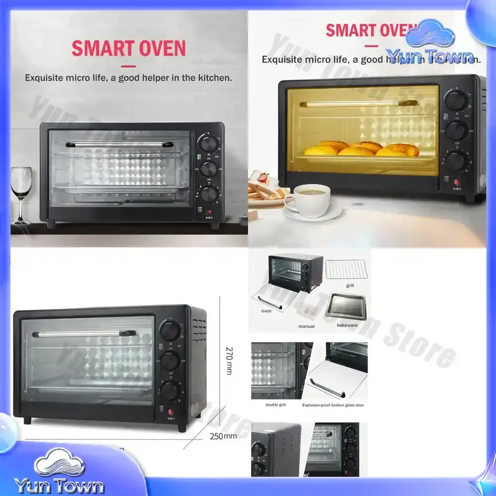 22L Electric Oven Household Baking Multifunctional Large Capacity Desktop Cake Electric Oven Simple Operation and Easy