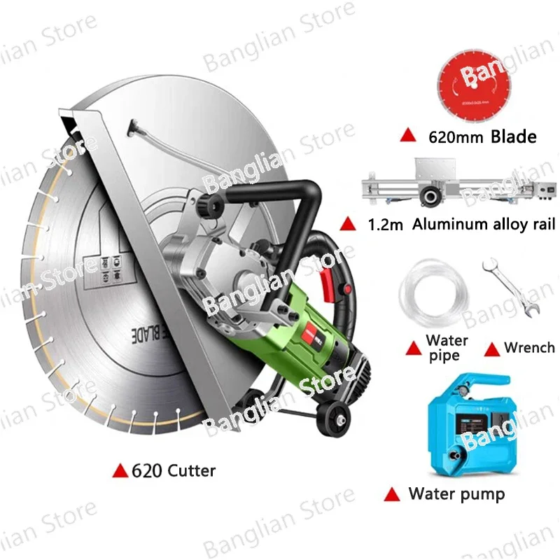 Fully-Automatic Wall Cutting Machine Steel Reinforced Concrete Grooving Machine Door Windows Slotting Machine with Sliding Rail