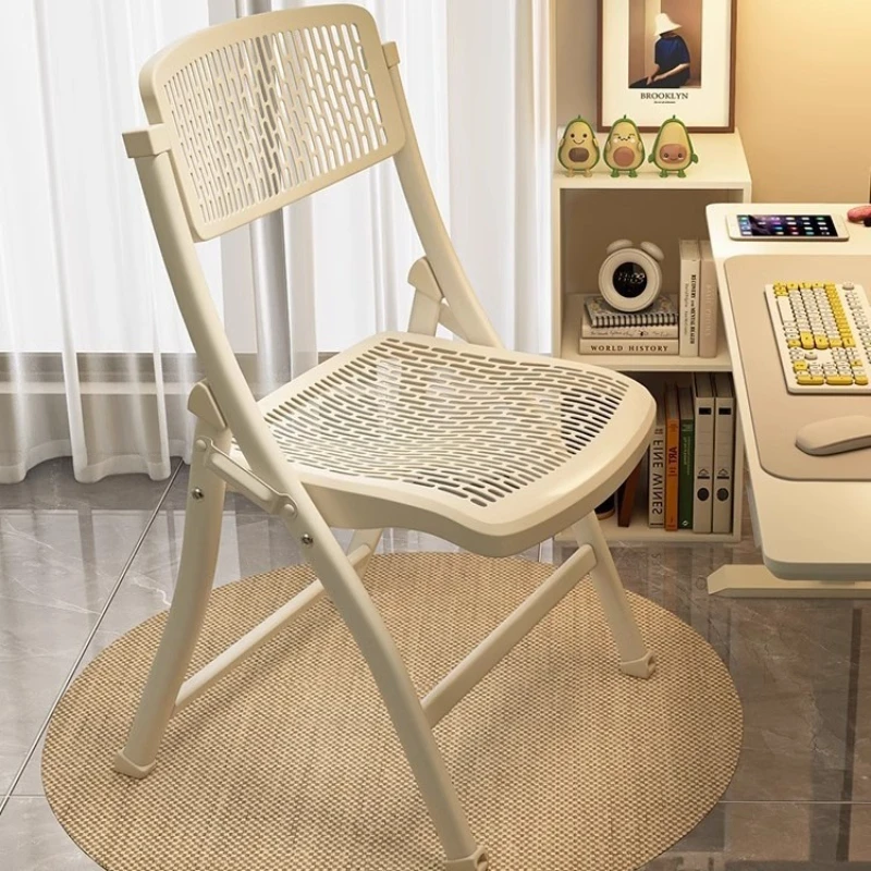 

New Solid Color Simple High-end Folding Chair Plastic Back Chair