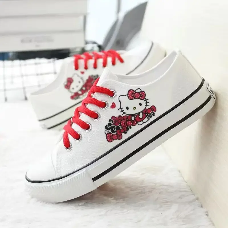 Hello Kitty Low Top Unisex Classic Shallow Canvas Shoes Lolita Shoes Students Skateboarding Shoes Korean Versatile Casual Shoes