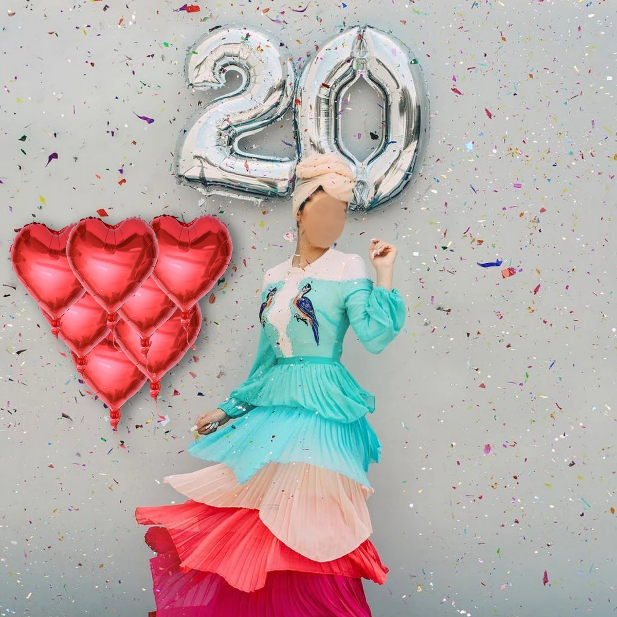 

10pcs Red Heart Foil Balloons 47x45cm Self Sealing Wedding Baby Shower Valentine Helium Air Inflate Party Decorations