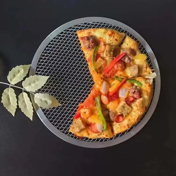 Professional Pizza Screen Mesh Baking Pan Thickened Aluminum Tray for Commercial Ovens Bakery Home Kitchen Durable