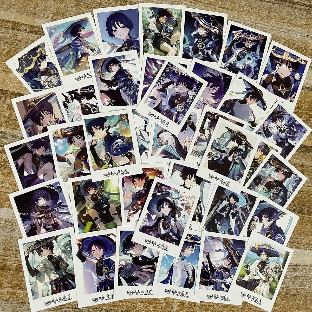 40PCS Anime Genshin Impact LOMO Card Balladeer Scaramouche Kunikuzushi Cosplay Greeting Card Christmas Gifts Girls