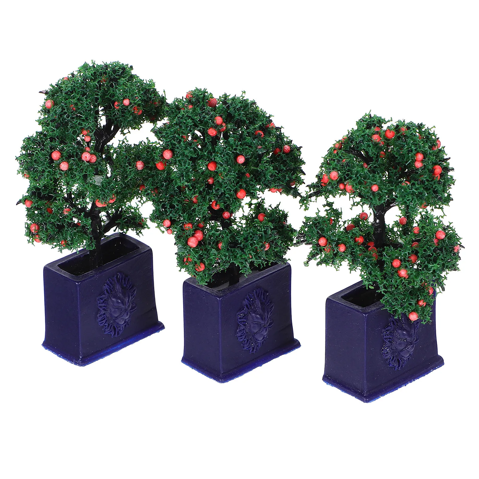 

3Pcs Realistic Miniature Potted Fruit Trees Artificial Plants for Dollhouse Decoration DIY Craft Photography Prop Small Indoor