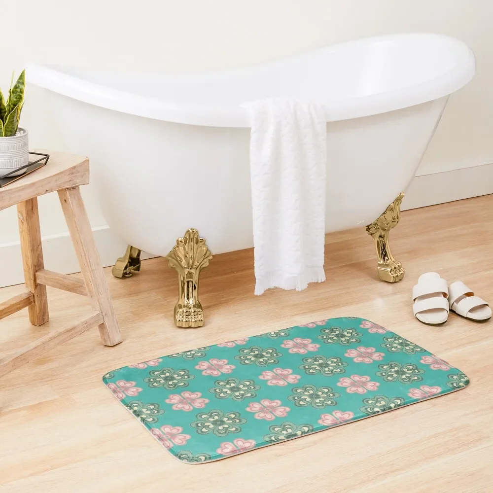 Organic Sculptures flower repeat no.03 small tile col214 Bath Mat House Entrance Hallways Entrance Carpet Mat