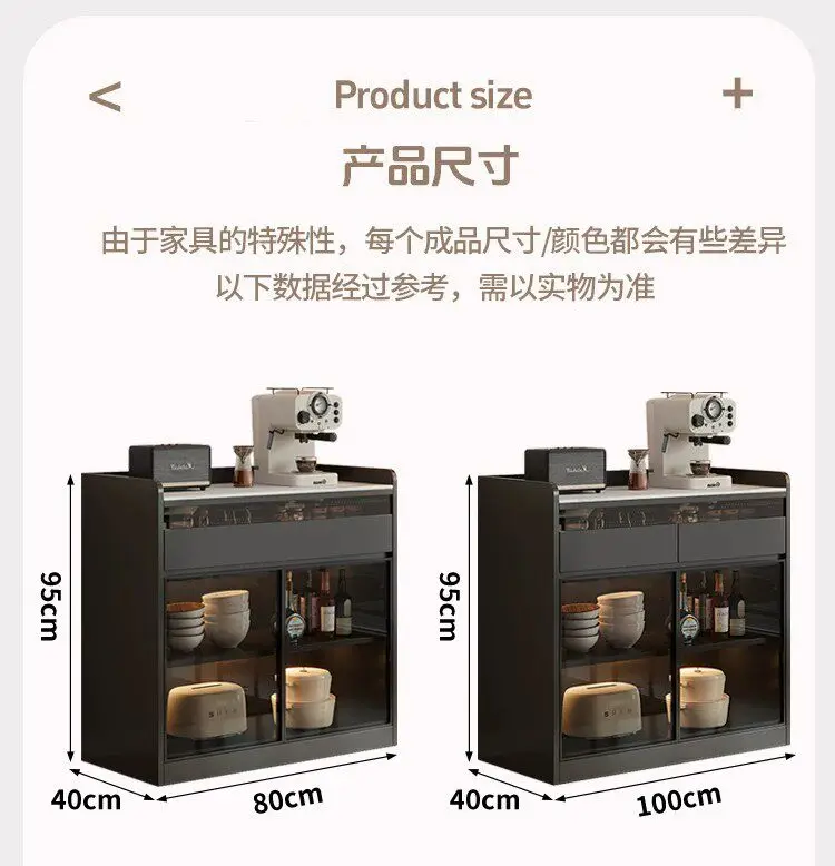 Modern Sideboard Cabinet With Glass Door Buffet Storage Cabinet With Drawers Kitchen Dining Living Room Furniture Coffee Bar