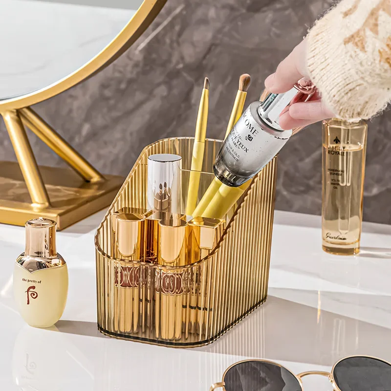 Makeup Brush Holder Cosmetics Brush Storage Organizer For Countertop Eyeliners Eyebrow Pencil Makeup Brushes Display Case