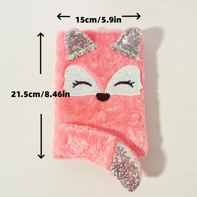 Cute A5 Cartoon Fox Plush Diary Book Notebook Portable Notepad Planner Agenda Book Journal Office School Supplies Stationery