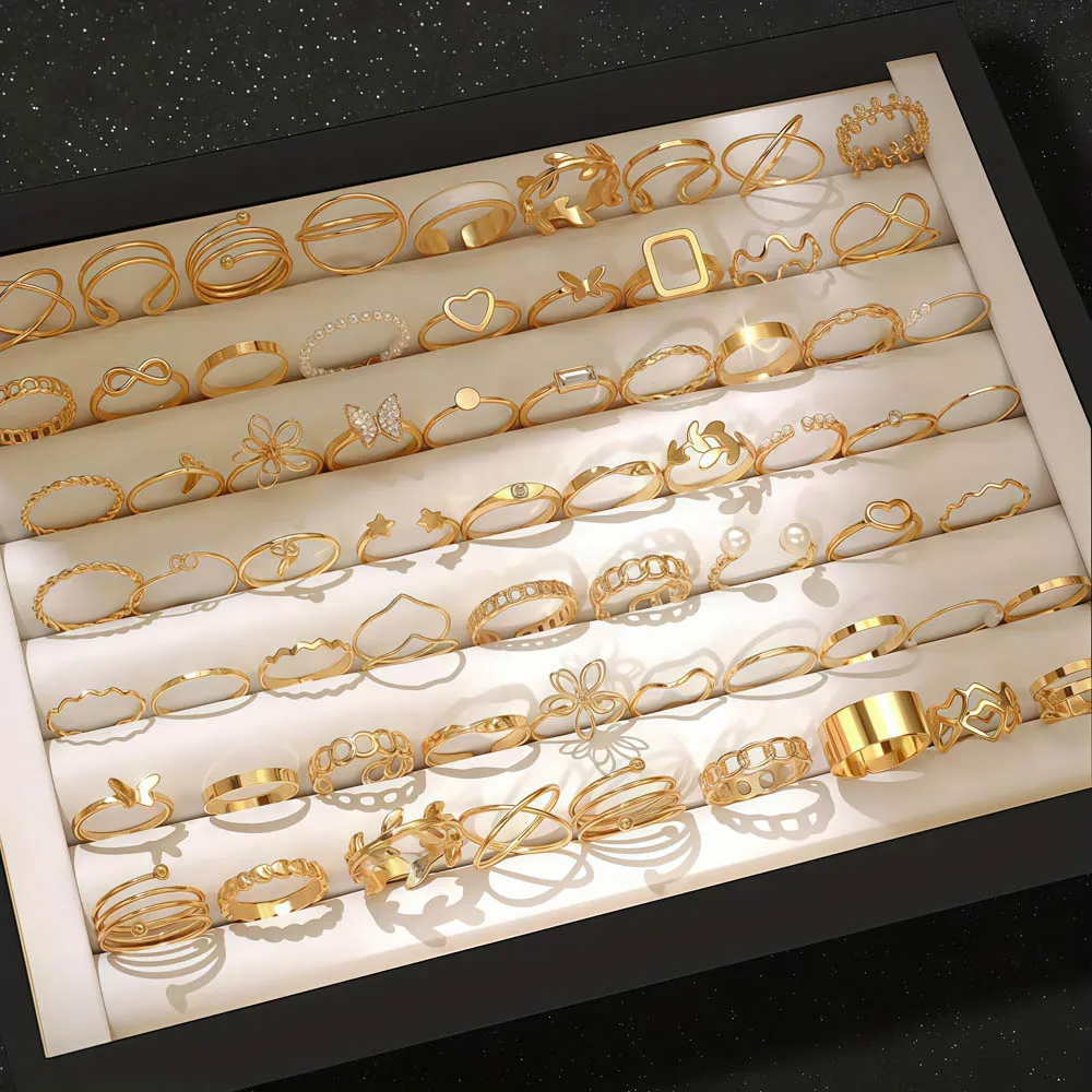 20 قطعة/الوحدة سحر الموضة رائعة فراشة الزهور هندسية الجوف خواتم للنساء ارتداء اليومي مزيج نمط هدايا الحفلات المثالية