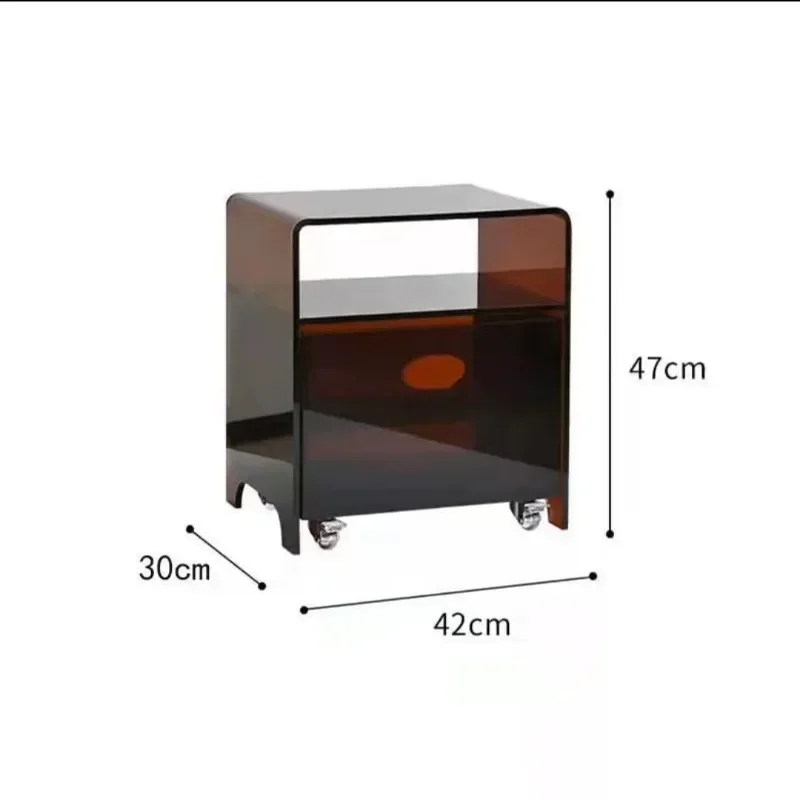 

-Modern Minimalist Ins Nordic Drawer Storage Cabinet Simple Transparent Storage Cabinet Acrylic Bedside Table Small Side Table