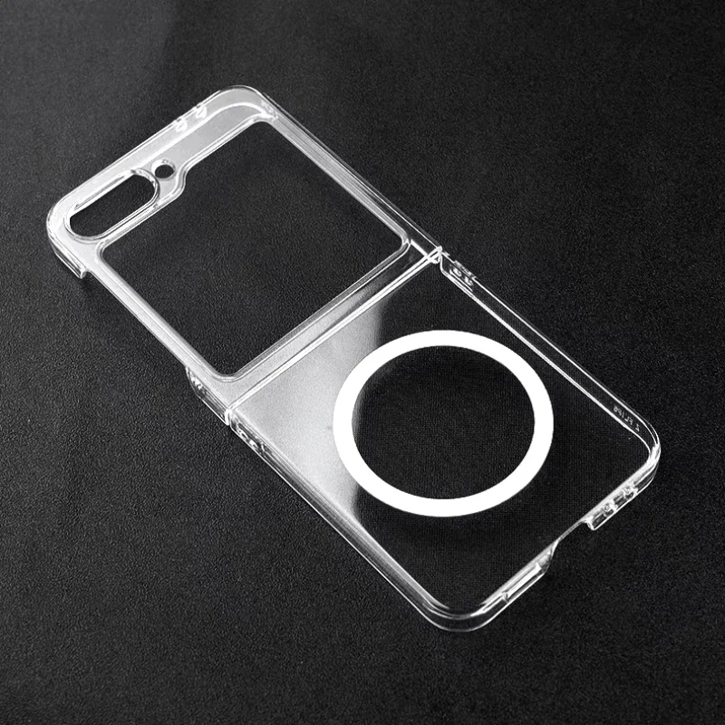 

Transparent Clear Phone Case for Samsung Galaxy Z Flip 3 4 5 6 7 5G Magnetic Wireless Charging Shockproof Protection Back Cover
