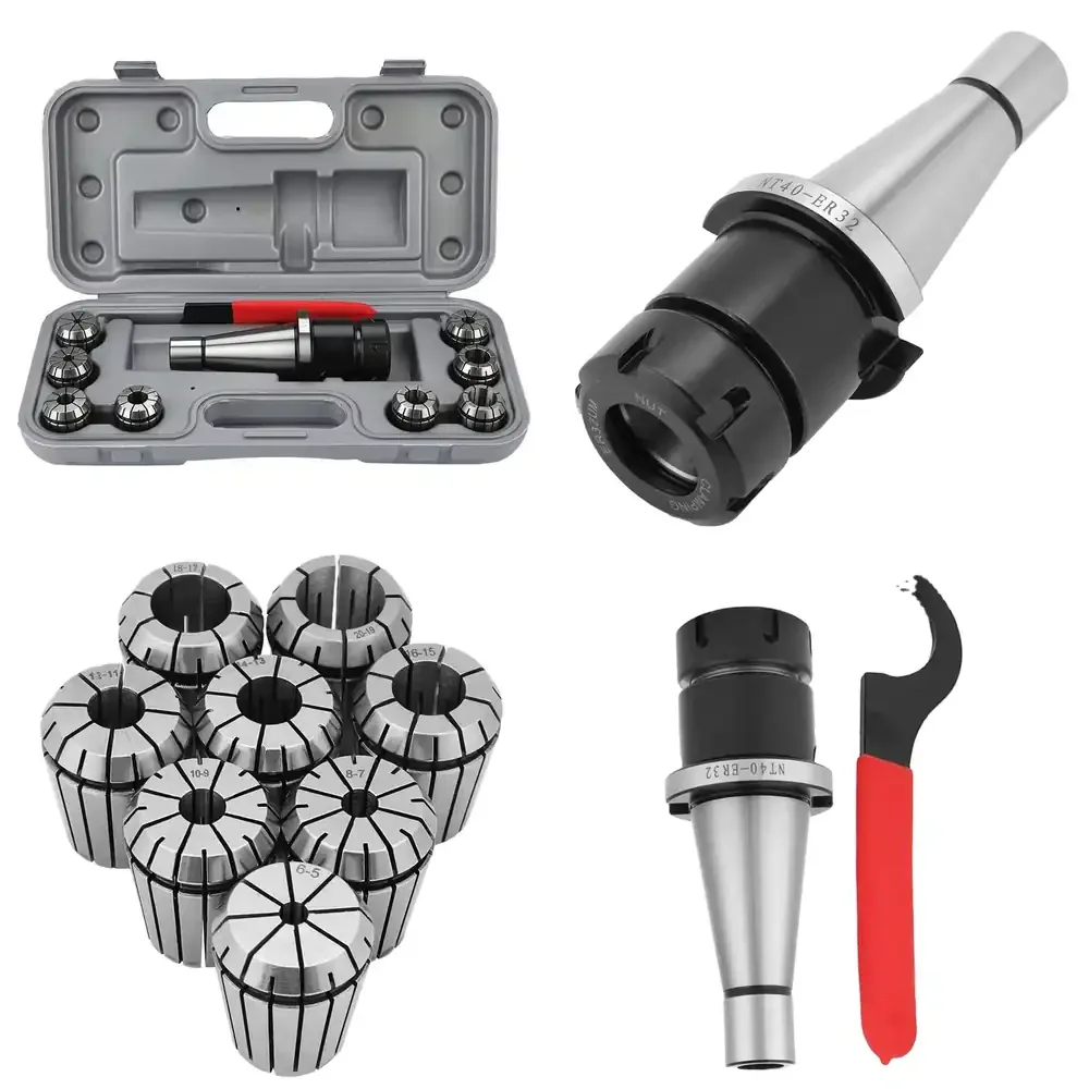 

High Precision Plastic 8PCs ER32 Collets Chuck Set NT40-ER32 New ISO40 Tool Holder and CNC NT40 Tool Holders with ER32
