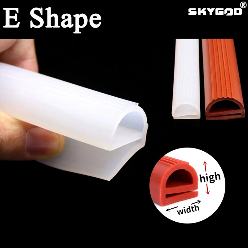 1/3M Silicone E Shape Strip Rubber Sealing Strip E-shaped E-strip High Temperature Oven Oven Sealing Strip White/Red