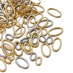50Pcs Stainless Stee Oval Jump Rings Split Rings Connectors DIY Earring Bracelet Necklace Necklace Jewelry Making Findings