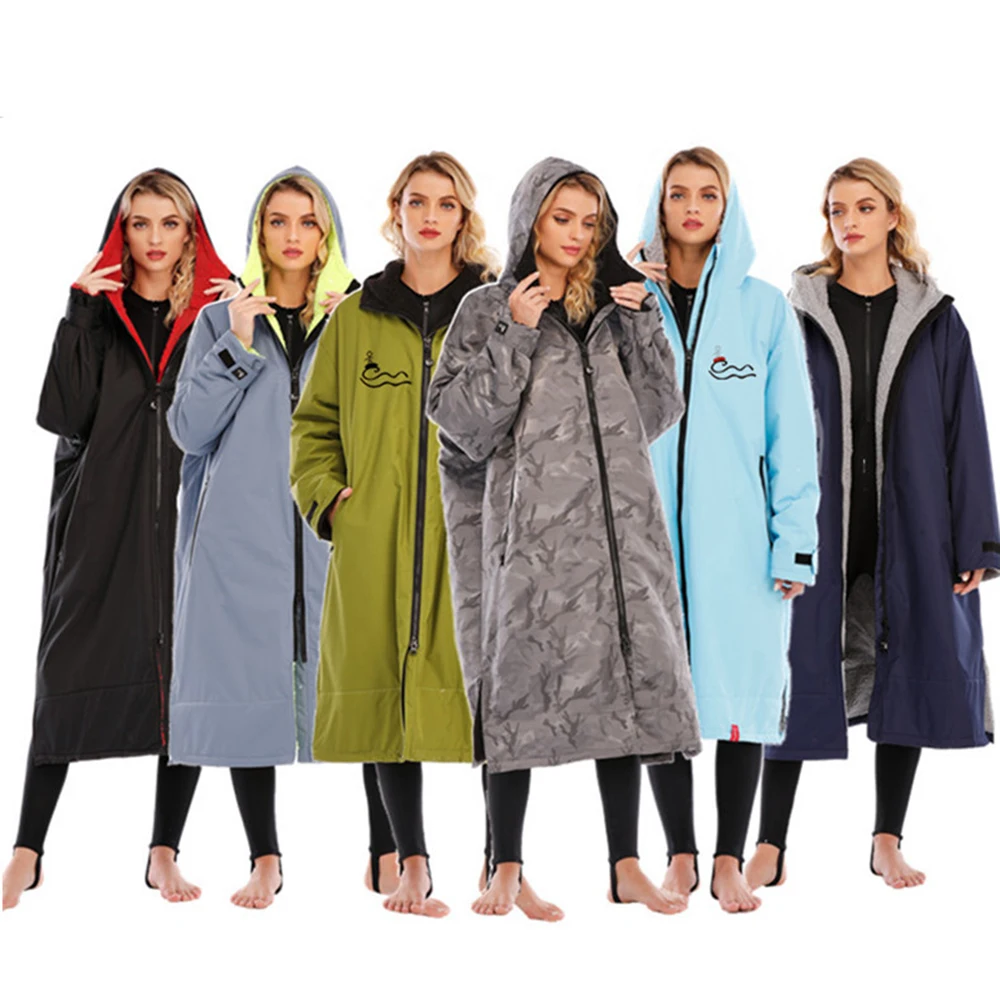 Surf Changing Microfiber Fabric Jacket Hooded Cloak Beach Surf Pool Lining Raincoat Unisex Coat